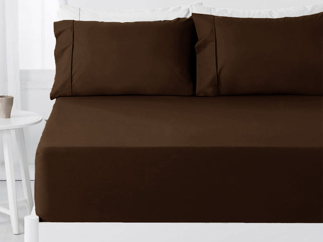 Hotel Living 250TC Chocolate Cotton Rich Combo Set Queen 38cm