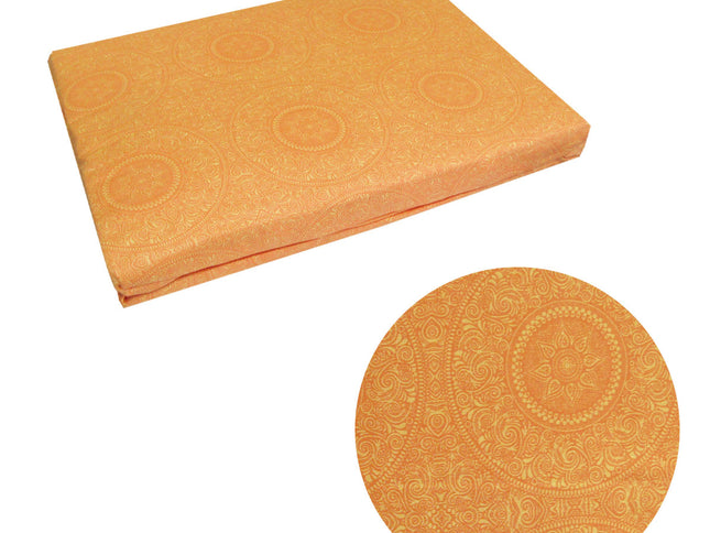 Bazaar Orange Cotton Fitted Combo Set Double