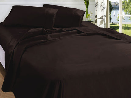 Fieldcrest 875TC Egyptian Cotton Sateen Sheet Set Chocolate Queen