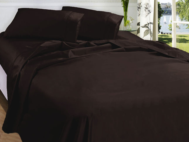 Fieldcrest 875TC Egyptian Cotton Sateen Sheet Set Chocolate Queen