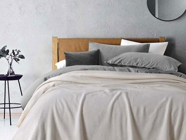 Laconia 400GSM Premium Australian Pure Wool Blanket Natural King