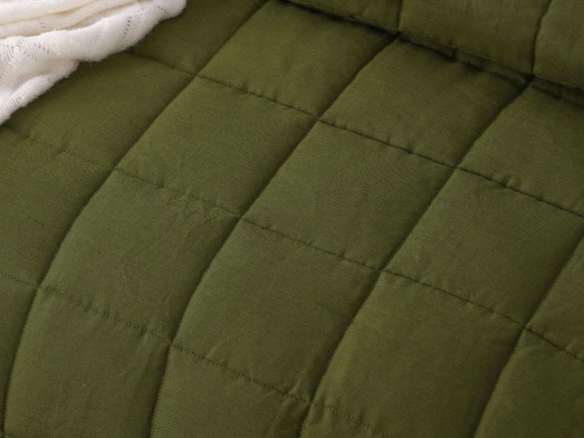 Vintage Design Homewares Olive French Linen Coverlet Set King