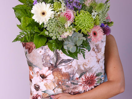 KAAT Amsterdam Anea Pastel Floral Square Filled Cushion 43cm x 43cm