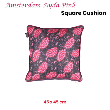 KAAT Amsterdam Ayda Pink Floral Square Filled Cushion 45cm x 45cm