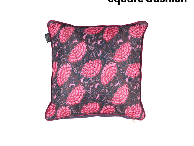 KAAT Amsterdam Ayda Pink Floral Square Filled Cushion 45cm x 45cm