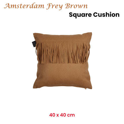 KAAT Amsterdam Frey Brown Square Filled Cushion 40cm x 40cm