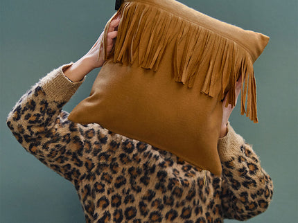 KAAT Amsterdam Frey Brown Square Filled Cushion 40cm x 40cm