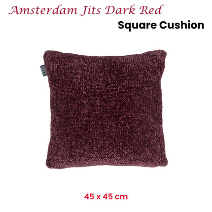 KAAT Amsterdam Jits Dark Red Square Filled Cushion 45cm x 45cm
