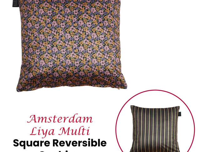 KAAT Amsterdam Liya Multi Floral Square Filled Cushion 43cm x 43cm