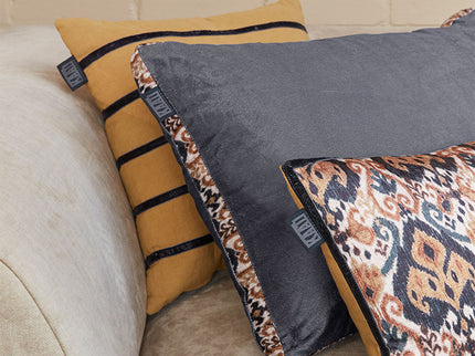 KAAT Amsterdam Myron Brown Stripe Square Filled Cushion 40cm x 40cm