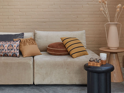 KAAT Amsterdam Myron Brown Stripe Square Filled Cushion 40cm x 40cm