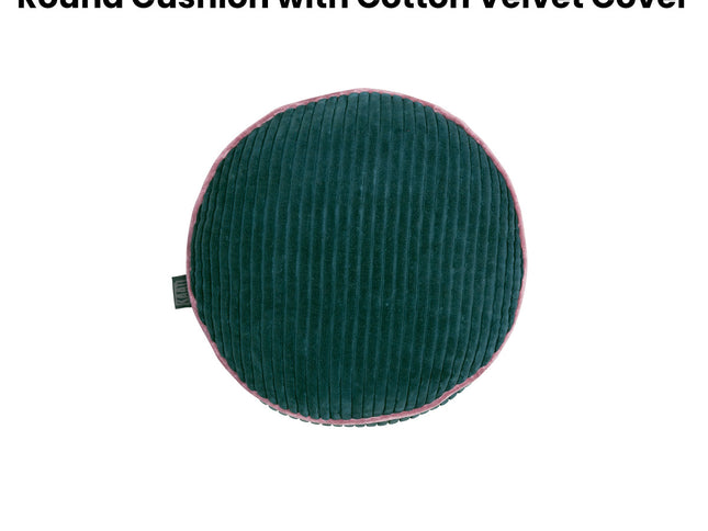 KAAT Amsterdam Perdy Green Round Filled Cushion 40cm Diameter