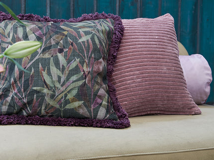 KAAT Amsterdam Ribbed Pink Square Filled Cushion 43cm x 43cm