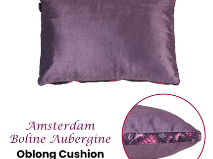 KAAT Amsterdam Boline Aubergine Velvet Oblong Filled Cushion 40cm x 60cm