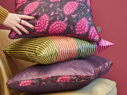 KAAT Amsterdam Boline Aubergine Velvet Oblong Filled Cushion 40cm x 60cm