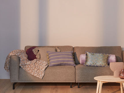 KAAT Amsterdam Jelke Mauve Stripes Oblong Filled Cushion 40cm x 60cm