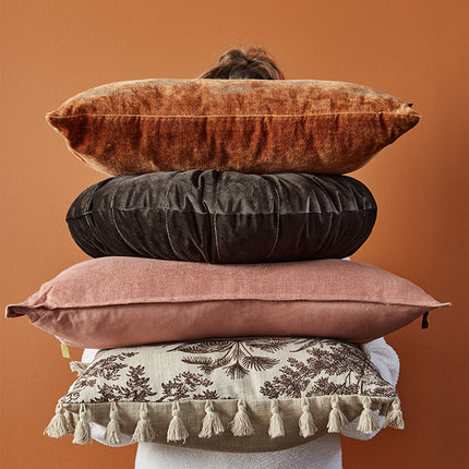 KAAT Amsterdam Mandarin Brown Round Filled Cushion 40cm Diameter