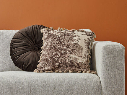 KAAT Amsterdam Mandarin Brown Round Filled Cushion 40cm Diameter