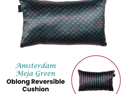 KAAT Amsterdam Meja Green Reversible Oblong Filled Cushion 30cm x 50cm