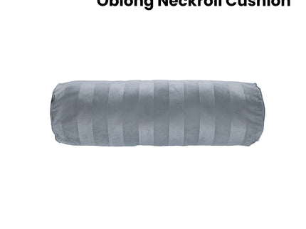 KAAT Amsterdam Softy Stripe Blue Grey Oblong Neckroll Filled Cushion 22cm x 70cm