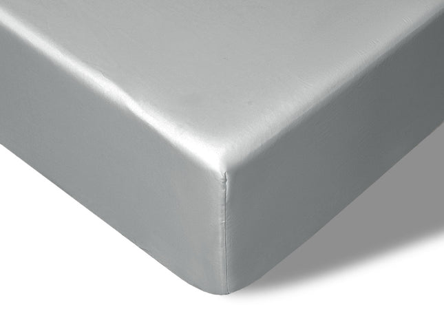 Accessorize 400TC Grey Bamboo Cotton Fitted Sheet 40cm Wall Queen