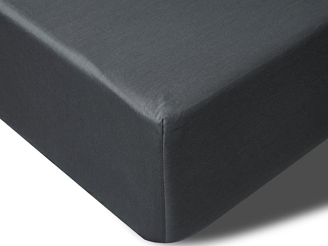 Accessorize 400TC Charcoal Bamboo Cotton Mega / Super Fitted Sheet 50cm Wall King