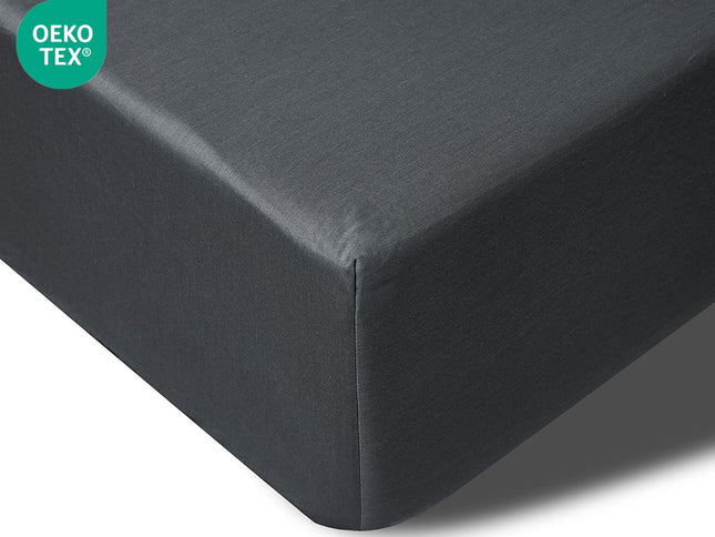 Accessorize 400TC Charcoal Bamboo Cotton Mega / Super Fitted Sheet 50cm Wall King
