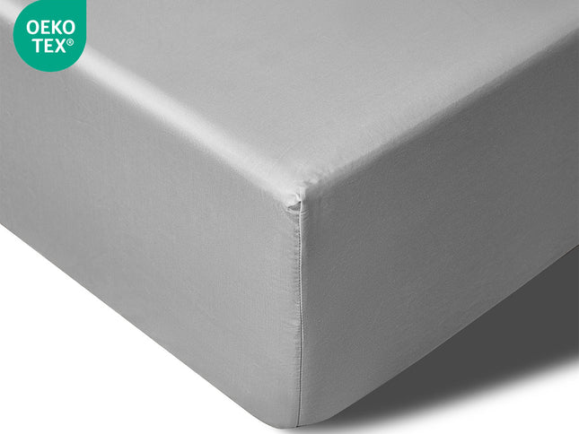 Accessorize 400TC Grey Bamboo Cotton Mega / Super Fitted Sheet 50cm Wall Queen