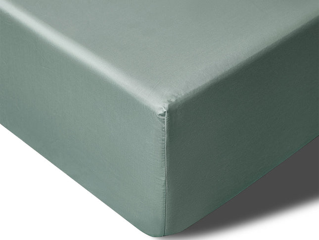 Accessorize 400TC Sage Bamboo Cotton Mega / Super Fitted Sheet 50cm Wall Queen