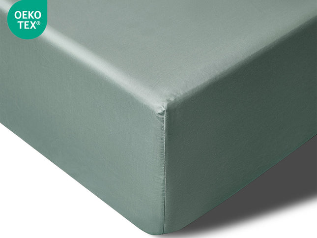 Accessorize 400TC Sage Bamboo Cotton Mega / Super Fitted Sheet 50cm Wall Queen