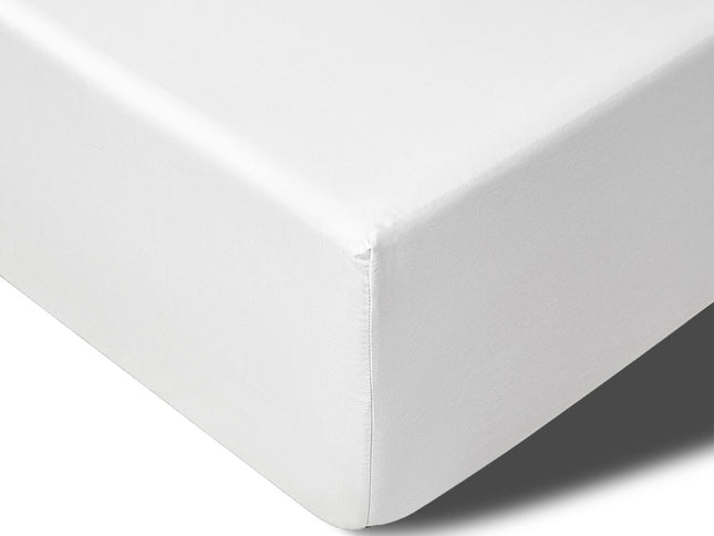 Accessorize 400TC White Bamboo Cotton Mega / Super Fitted Sheet 50cm Wall King