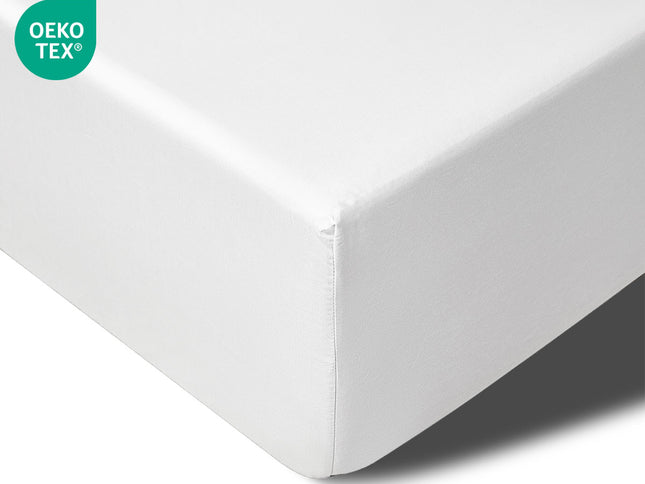 Accessorize 400TC White Bamboo Cotton Mega / Super Fitted Sheet 50cm Wall King