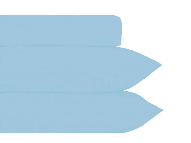Plain Dyed Polyester Cotton Combo Set Blue Double