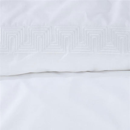 Riviera Maison Elowen White Cotton Quilt Cover Set King