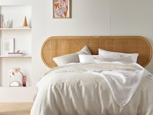 Vintage Design Homewares Natural French Linen Quilt Cover Set Super King