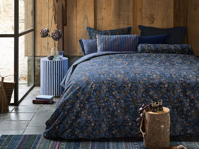 PIP Studio Tutti i Fiori Dark Blue Cotton Quilt Cover Set Queen