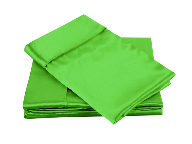 Big Sleep 300TC Deluxe Essentials Satin Sheet Set Lime (Also known as Forest) King