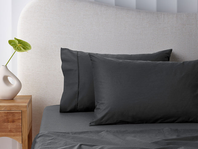 Accessorize 400TC Charcoal Bamboo Cotton Sheet Set 40cm Wall Double