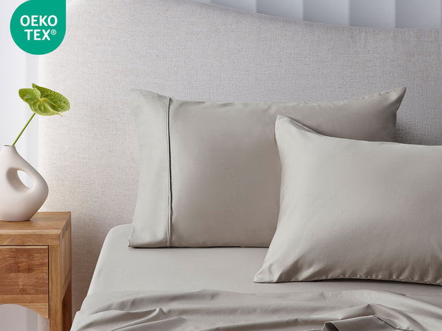 Accessorize 400TC Stone Bamboo Cotton Sheet Set 40cm Wall Single
