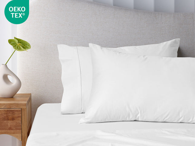 Accessorize 400TC White Bamboo Cotton Sheet Set 40cm Wall King