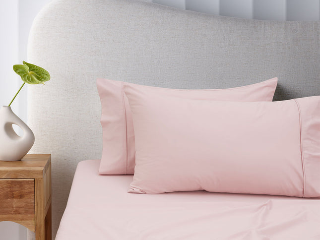 Accessorize 400TC Blush Bamboo Cotton Mega / Super Sheet Set 50cm Wall Queen