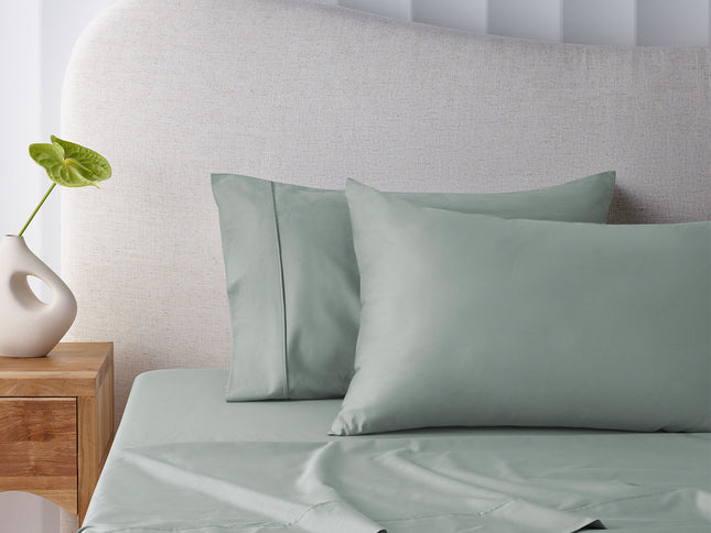Accessorize 400TC Sage Bamboo Cotton Mega / Super Sheet Set 50cm Wall Super King