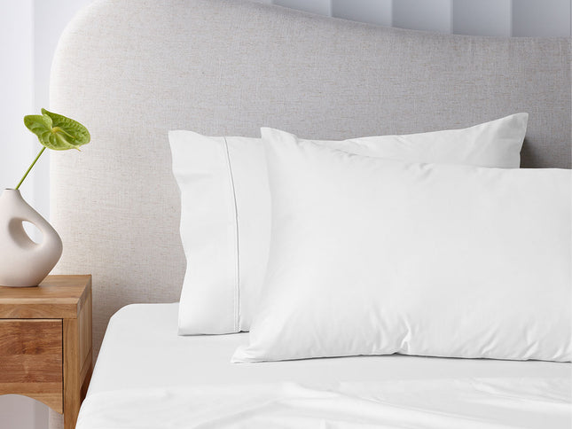 Accessorize 400TC White Bamboo Cotton Mega / Super Sheet Set 50cm Wall Queen