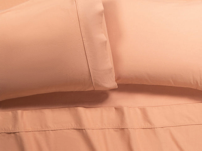 Accessorize Cotton Flannelette Sheet Set 40cm Wall Terracotta Queen