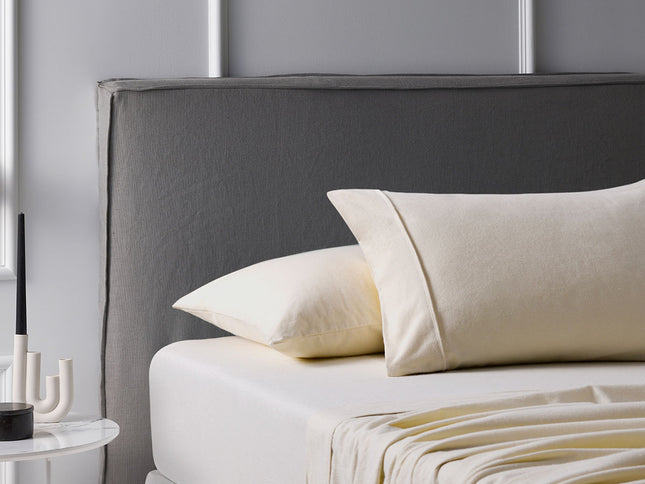 Accessorize Cotton Flannelette Sheet Set 40cm Wall Stone Queen