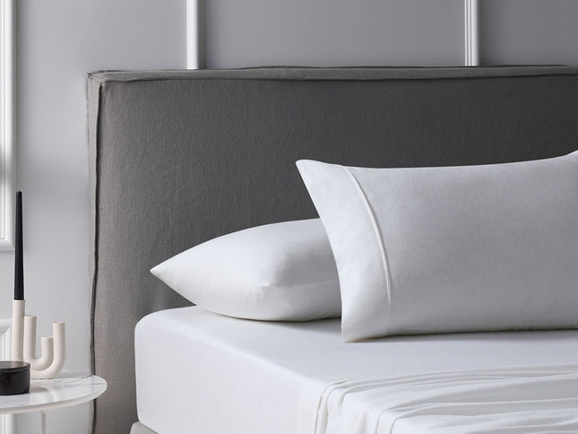 Accessorize Cotton Flannelette Sheet Set 40cm Wall White King