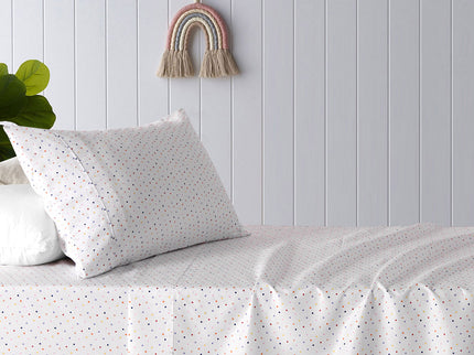 Happy Kids Polka Multi Printed Microfibre Sheet Set King Single