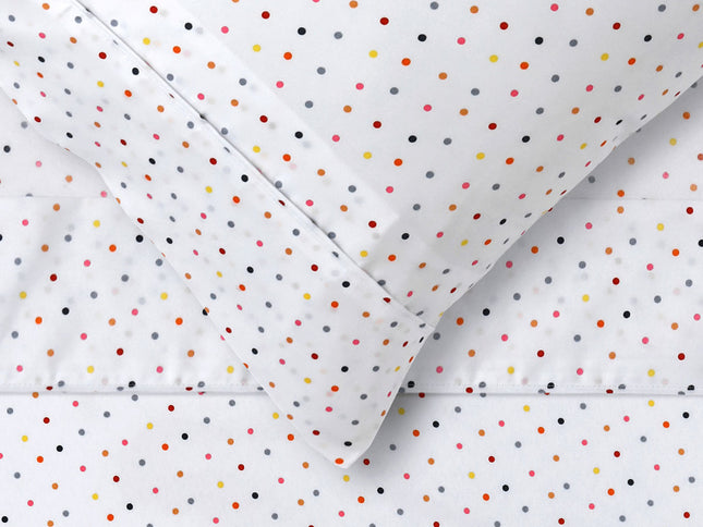 Happy Kids Polka Multi Printed Microfibre Sheet Set King Single