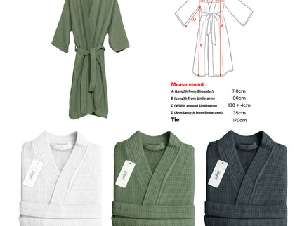 J Elliot Home Camila Cotton Waffle Bath Robe Coal