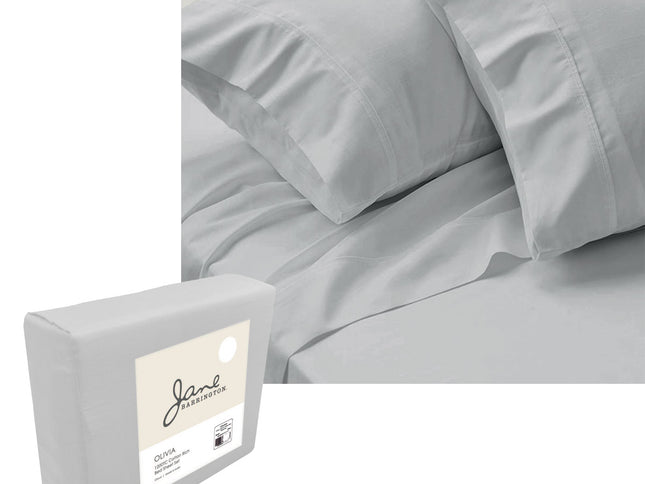 Jane Barrington 1200TC Olivia Cotton Rich Sheet Set 40cm Wall Cloud Queen